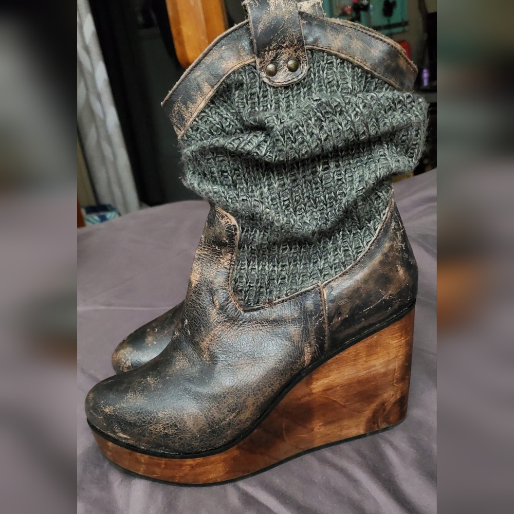 COPY - Like New Bed Stu Bruges II Slouchy Sweater Wedge Boot Size 8